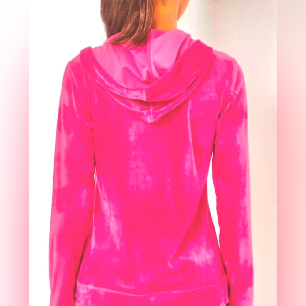 Lily Pulitzer Lounge Set Hoodie/Pants Sz M New w/tags Plumeria Pink Soft Velour - Picture 2 of 14